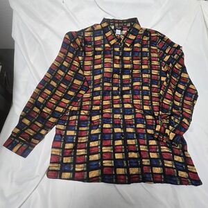 Colorful Checkered Women's Blouse